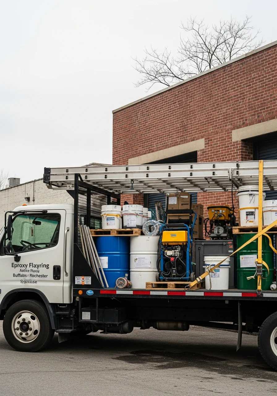 New York delivery team with truck loaded for routes across city, suburban, and upstate locations.